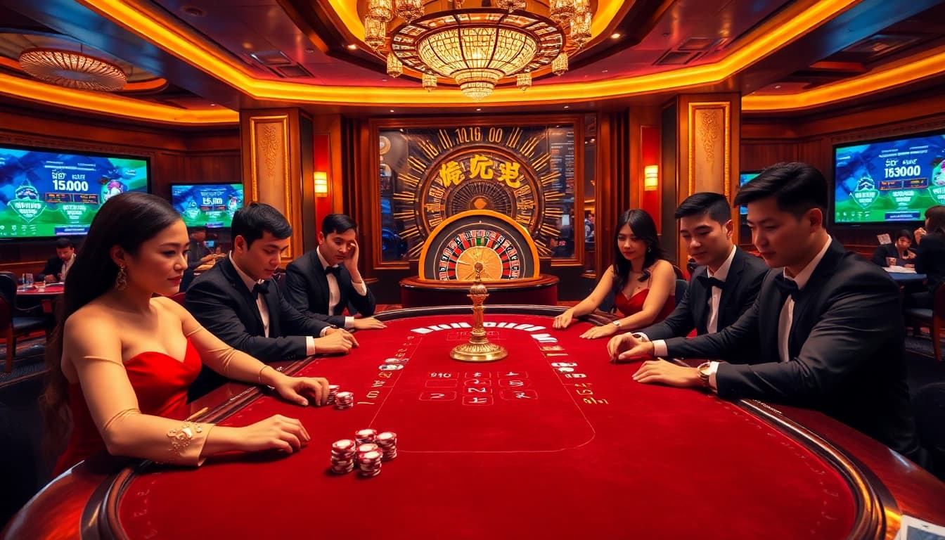 Experience the thrill of gaming at liên hệ ggwin with vibrant casino visuals and elegant players.