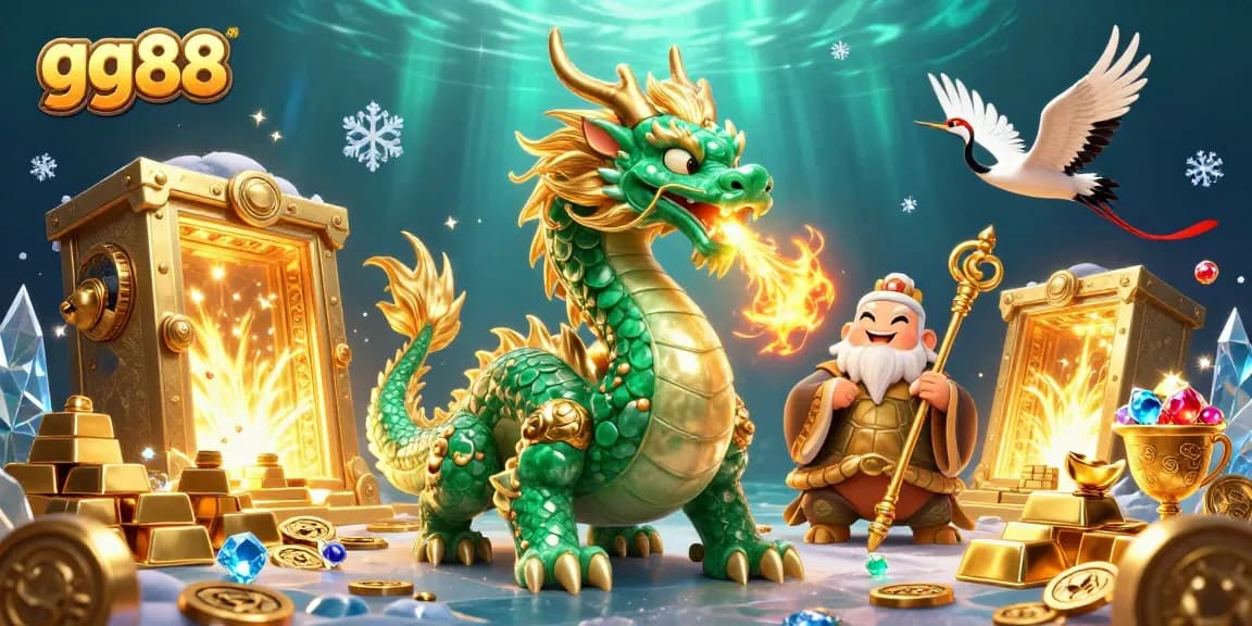 Experience the thrilling adventure of slots with gg88, featuring vibrant dragons and treasure in action.