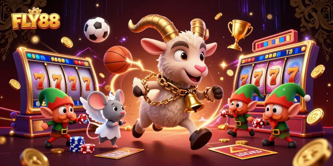 Engage in thrilling gameplay at FLY88 with festive Krampus and mischievous elves amidst exciting slot reels.