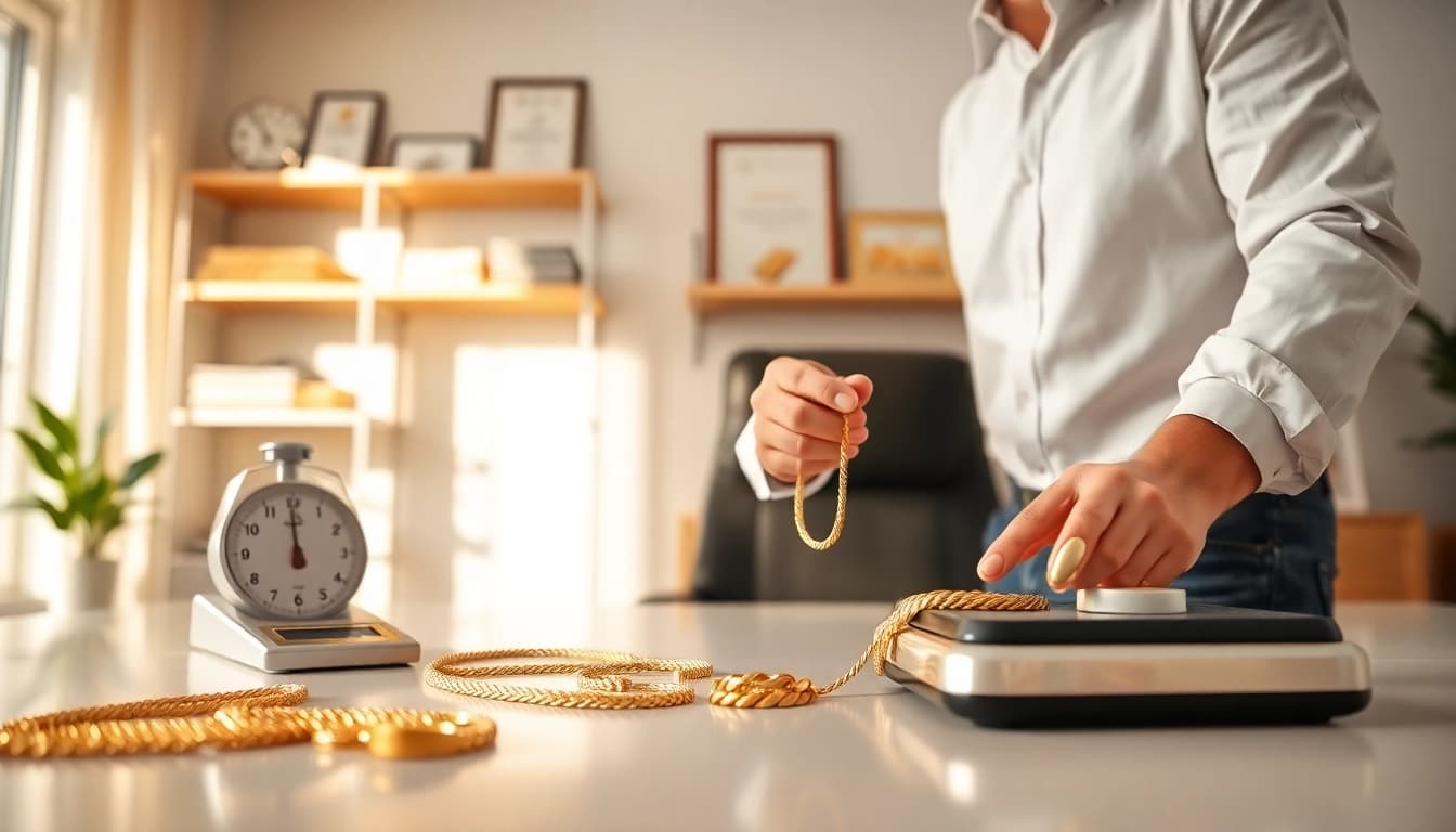 Valuta il tuo oro a distanza con un esperto in un ambiente professionale e luminoso.