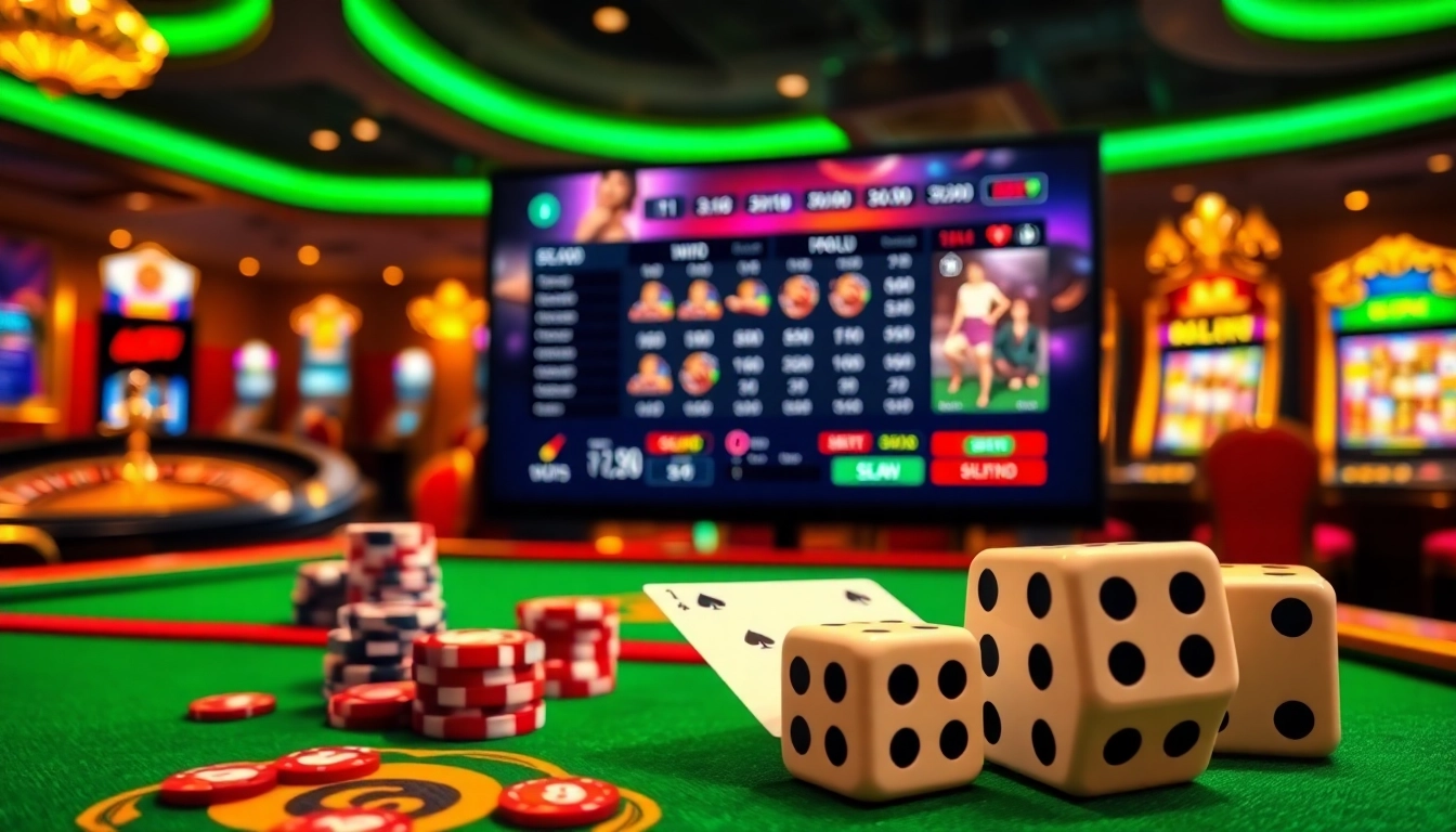 Experience the excitement of online gaming at the website 789f featuring vibrant casino elements.