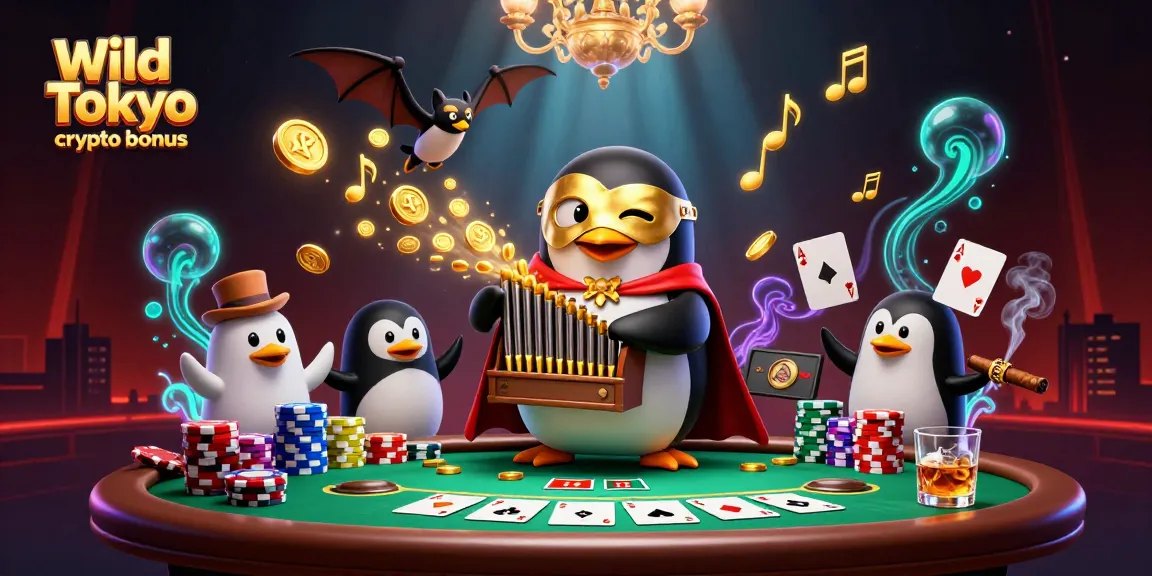 Vivi l'emozione del Wild Tokyo crypto bonus con questa illustrazione vivace di un casinò online.
