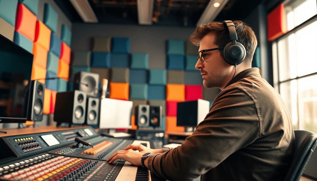 Enhance your sound quality with online audio mastering services showcasing a professional engineer.