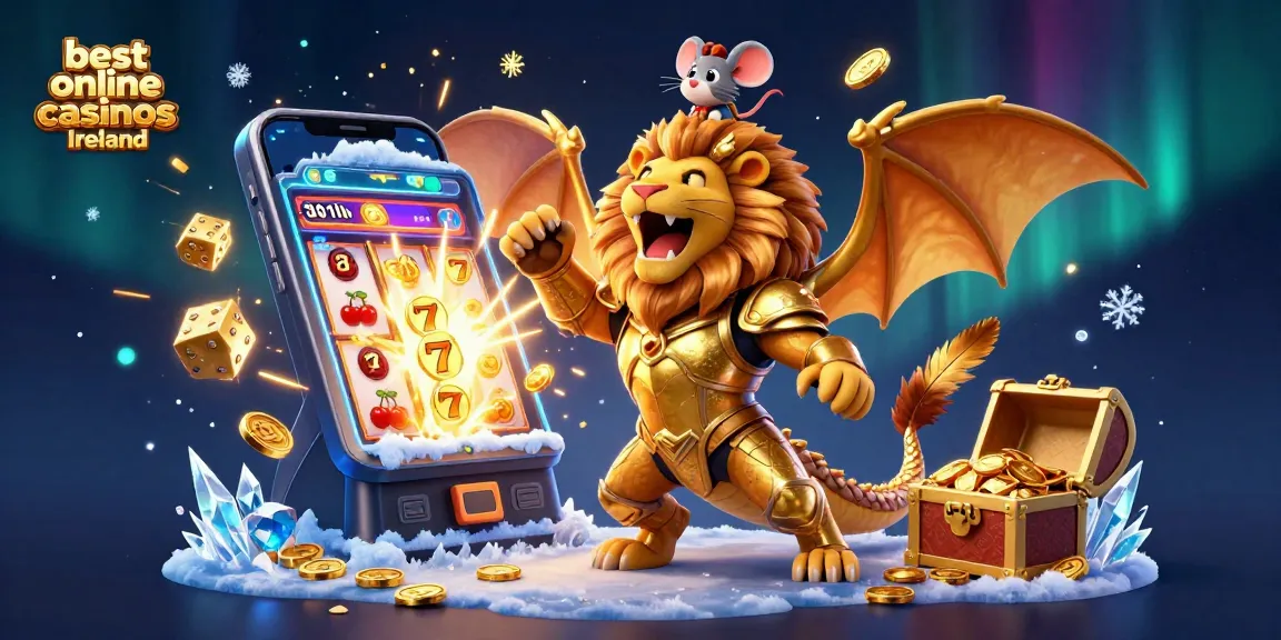 Experience the thrill of the best online casinos Ireland with this vibrant 3D casino illustration.