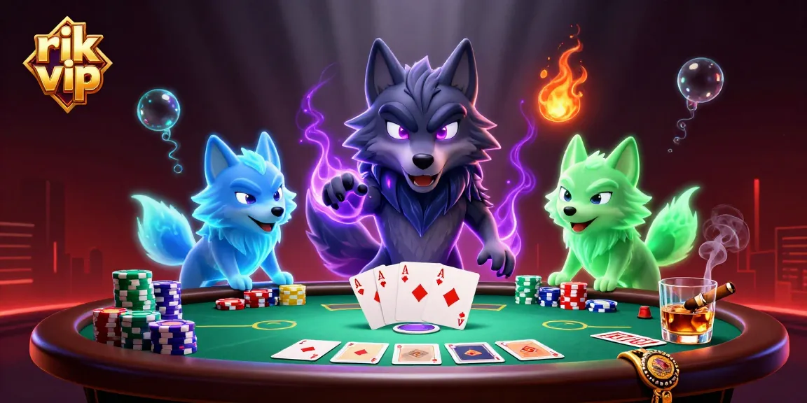 Engage with rik vip at an electrifying poker table featuring ghosts and vibrant casino elements.