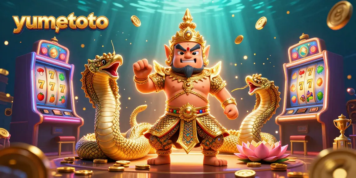 Experience thrilling wins at yumetoto with colorful slot machines and lively characters in a dynamic casino scene.