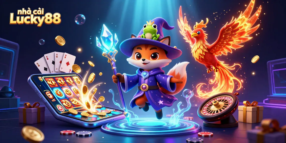 Experience the thrill with nhà cái Lucky88 in this vibrant 3D casino masterpiece.