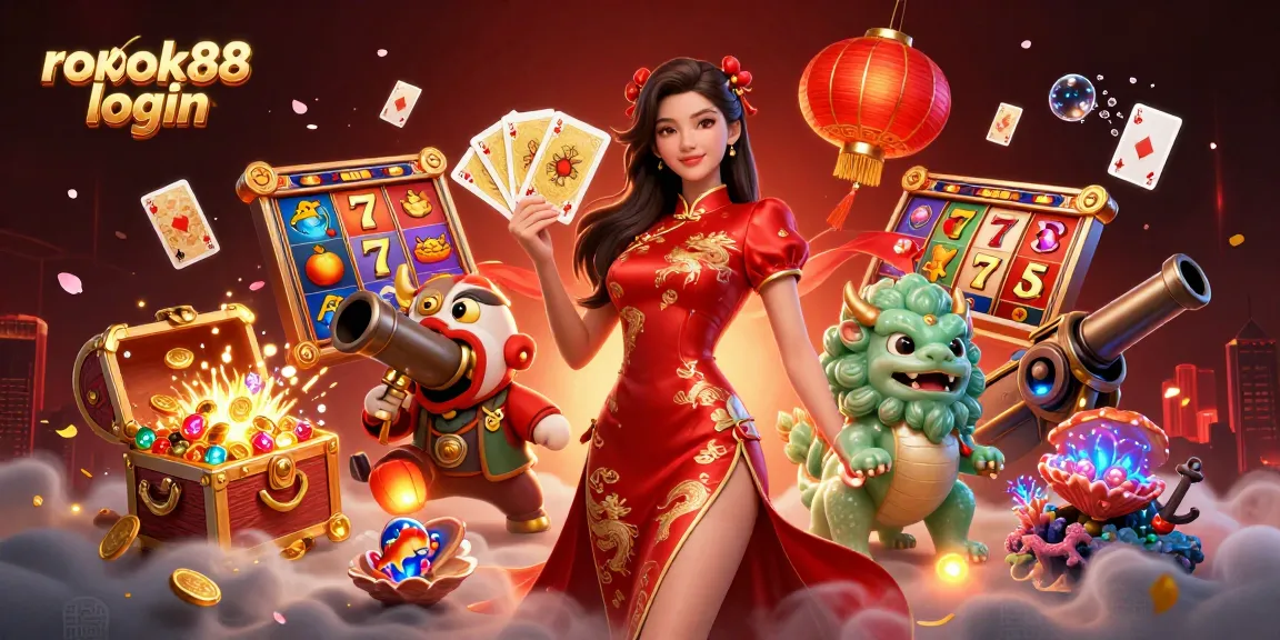 Engage in exciting gameplay at rokok88 login with stunning visuals featuring a vibrant casino scene.
