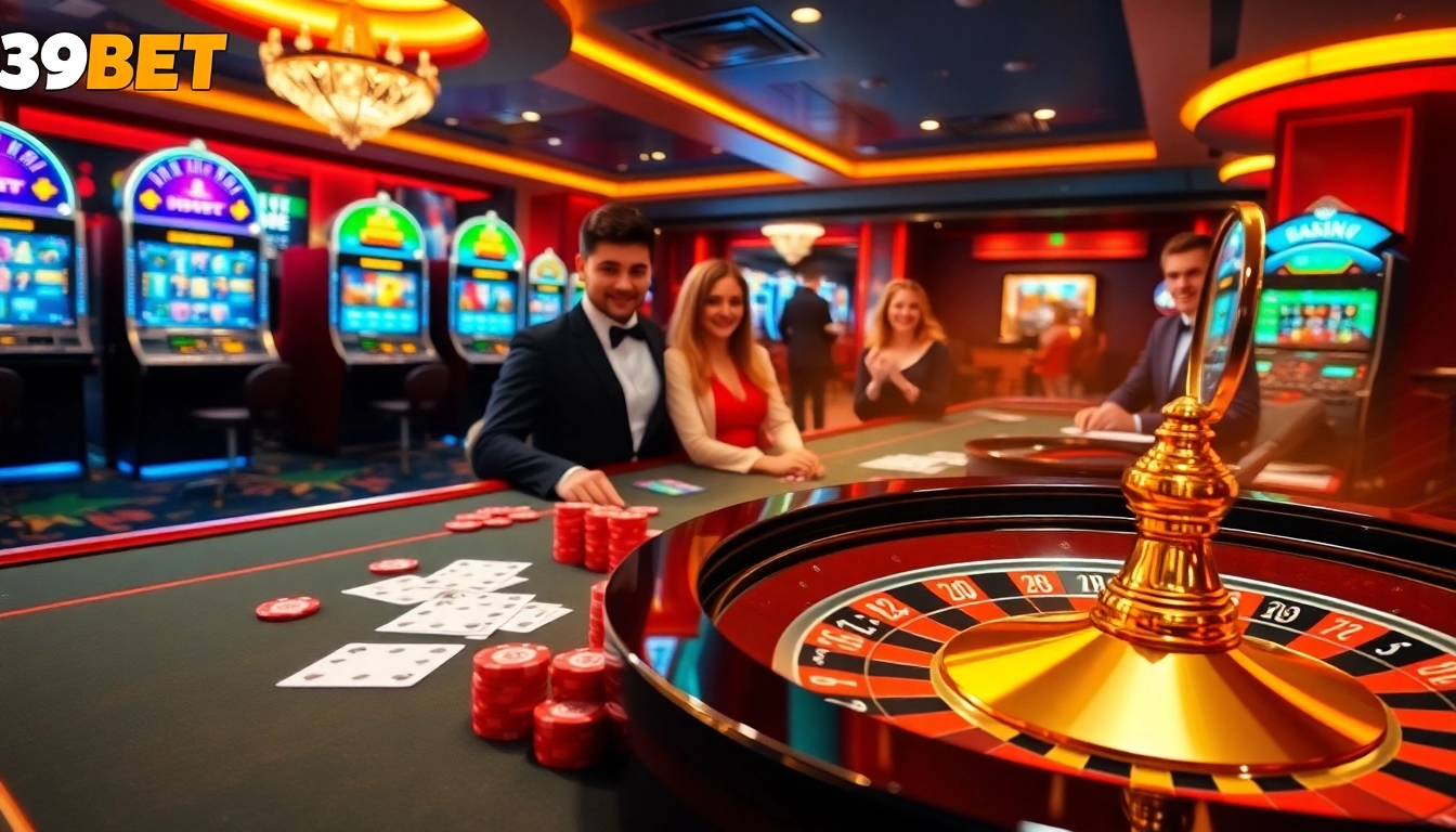 Experience thrilling gaming action at 39BET with vibrant casino games and luxurious atmosphere.
