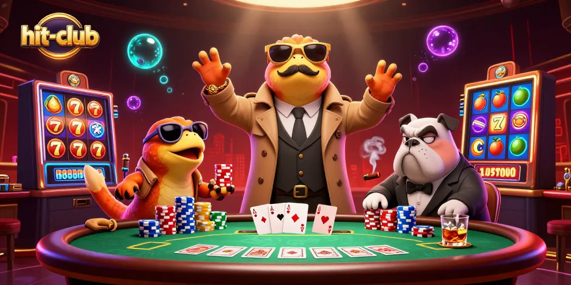 Engage with hit-club's vibrant gaming experience as three raptors comically attempt to enter a VIP casino lounge.