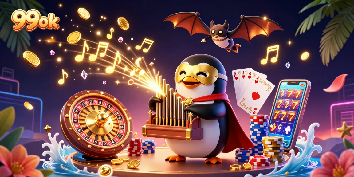 Experience thrilling wins with 99ok as the phantom penguin entertains at the casino.