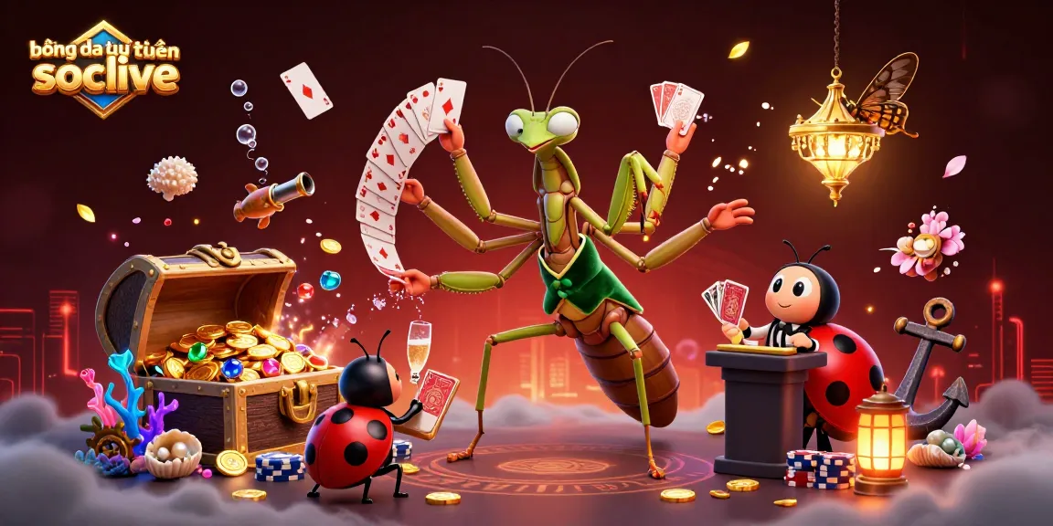Experience bóng đá trực tuyến socolive with vibrant characters dealing cards and treasures in a fantasy casino.
