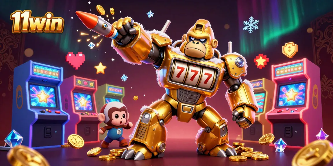 11win captivates with exciting transitions in a vibrant, casino-themed 3D illustration.