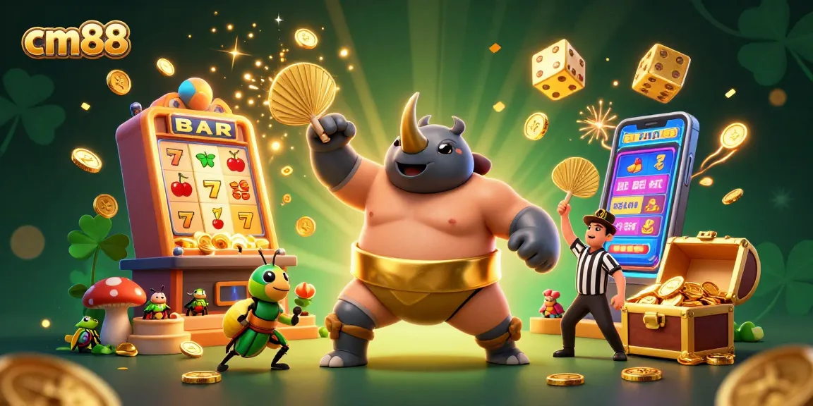 Experience thrilling gameplay with cm88 as a beetle champion takes center stage in a vibrant casino scene.