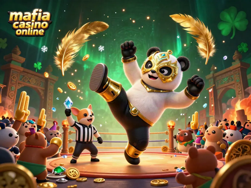 Experience the excitement of mafia casino online with dynamic gaming scenes and vibrant characters.