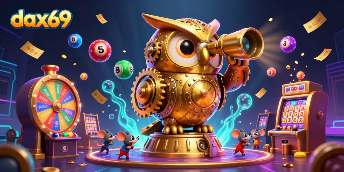 Dax69 menghadirkan keseruan jackpot dengan burung hantu emas dan tikus yang ramai di antara mesin slot di casino