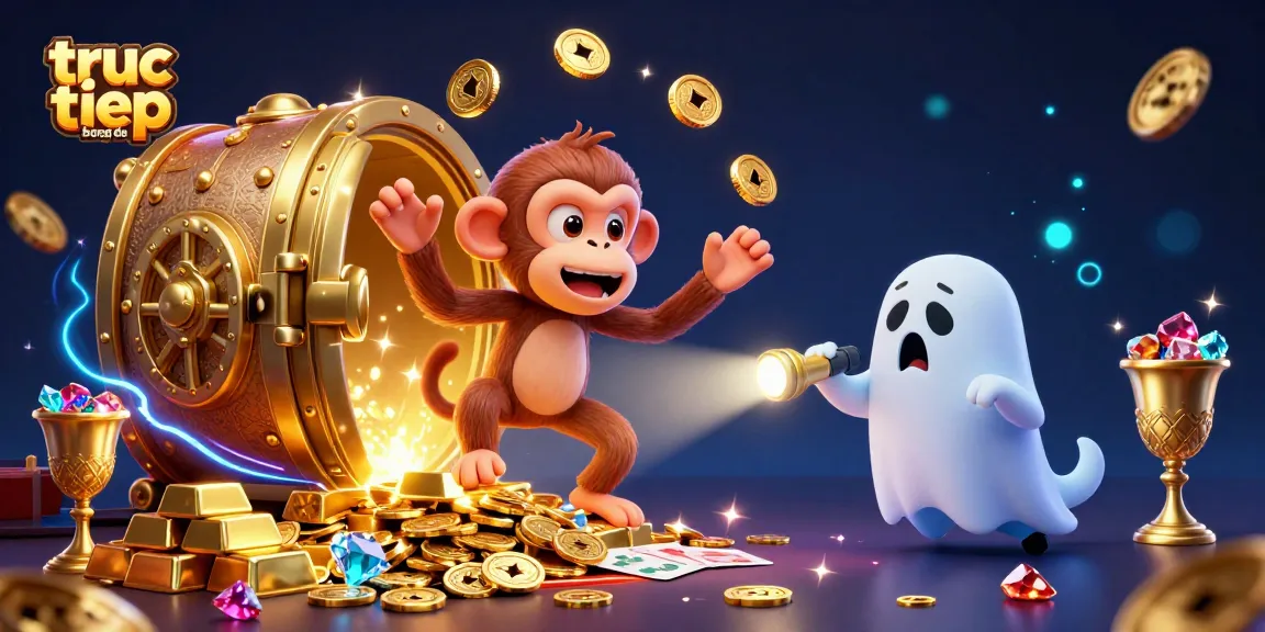 Experience truc tiep bong da in action with vibrant, dynamic 3D casino illustration showcasing gold and gems.
