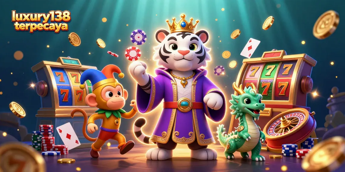 Experience gaming thrills at luxury138 terpecaya with vibrant slot machines and playful characters.