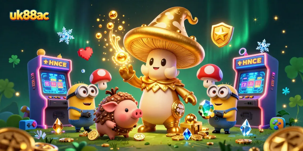 Experience magic and treasure at uk88ac with a wizard, truffle pig, and casino elements.